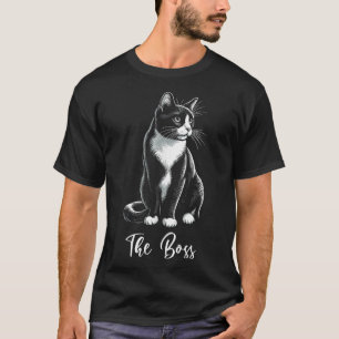 Camiseta O Chefe Tuxedo Gato do Lover Kitten Tuxedo Proprie