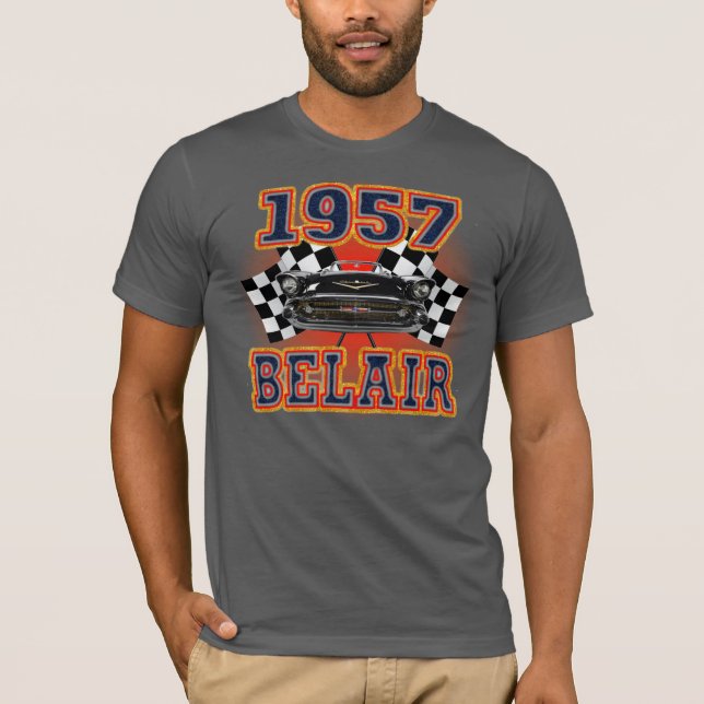 Camiseta O Chevy 1957 dos homens Belair (Frente)