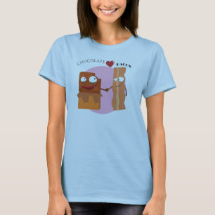 Camiseta o chocolate ama o bacon