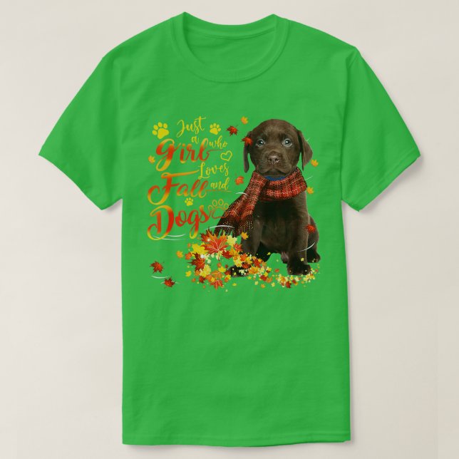 Camiseta O Chocolate Labrador É Uma Menina Que Adora Cair E (Frente do Design)