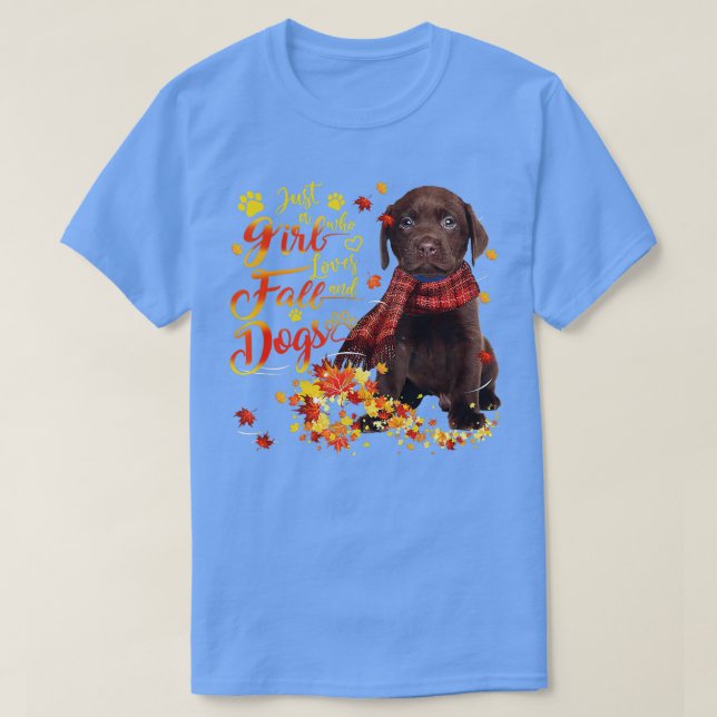 Camiseta O Chocolate Labrador É Uma Menina Que Adora Cair E (Frente do Design)