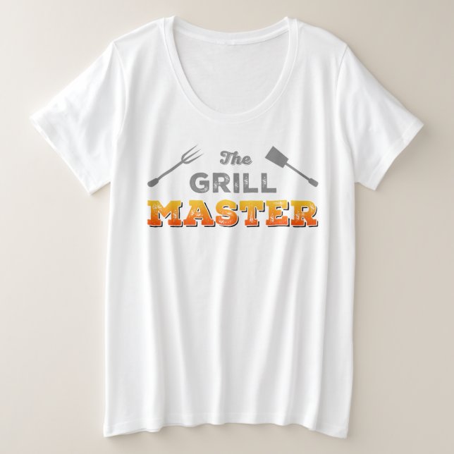 Camiseta O CHURRASCO do Chefe do Pit Mestre do Grill (Frente do Design)