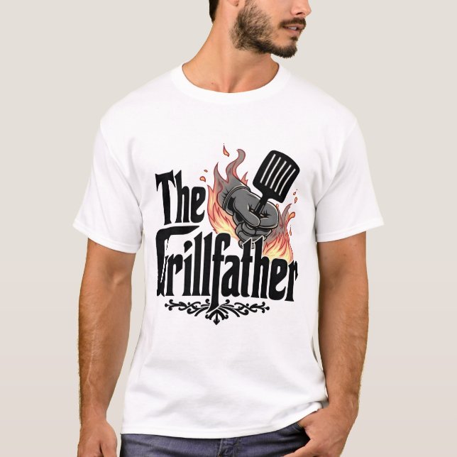 Camiseta O CHURRASCO Engraçado Grill Master Design (Frente)
