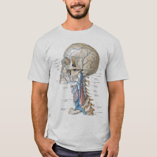 Camiseta O cinza da anatomia do crânio e da espinha coube o