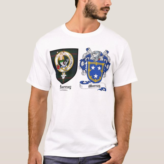 Camiseta O clã de Murray Crest & a brasão de Murray (Frente)