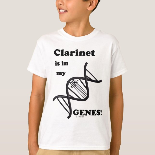 Camiseta O clarinete está em meus genes (Frente)