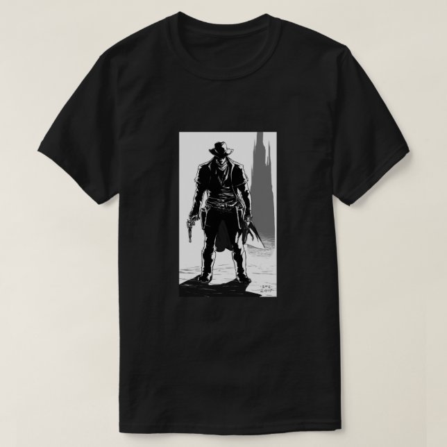 Camiseta O clássico Gunslinger (Frente do Design)