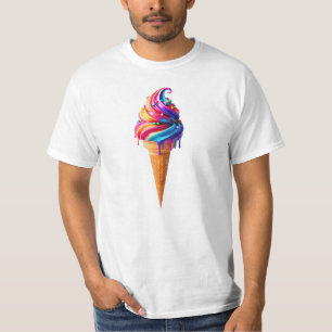 Camiseta O clássico vibrante cone de sorvete da SlipperyJoe