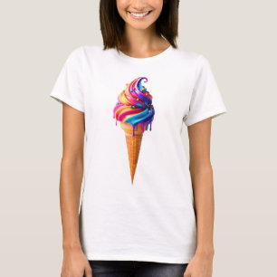 Camiseta O clássico vibrante cone de sorvete da SlipperyJoe