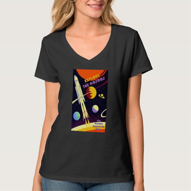 Camiseta O Clube de Exploradores Cósmicos Explora O Cosmos  (Frente)