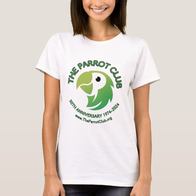 Camiseta O Clube de Papagaio 50º Aniversário da Mulher (Frente)