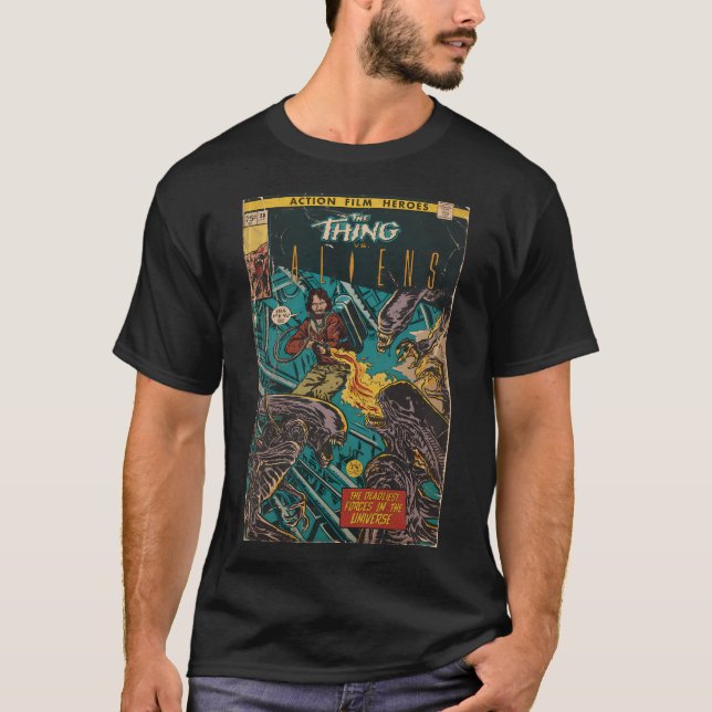 Camiseta O Cobrir De BD Com Aliens Com Ventiladores (Frente)