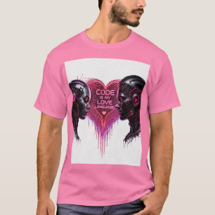Camiseta O Código É Minha Linguagem do Amor Romance Cyberpu