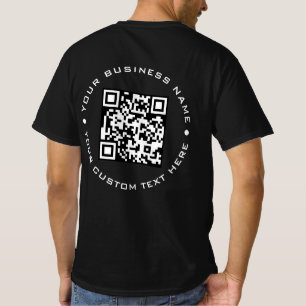 Camiseta O Código Qr da sua empresa é preto mínimo moderno
