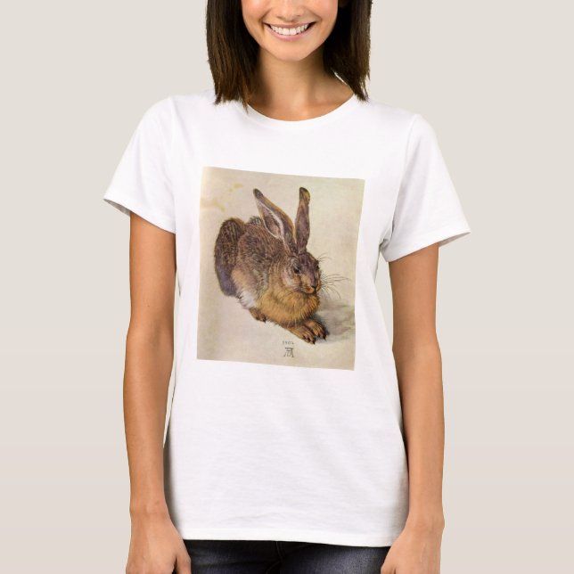 Camiseta O COELHO (Jovens lebres) de Albrecht Durer (Frente)