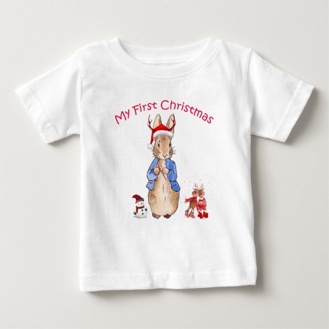 Camiseta O Coelho Peter Meu Primeiro Natal  (Frente)