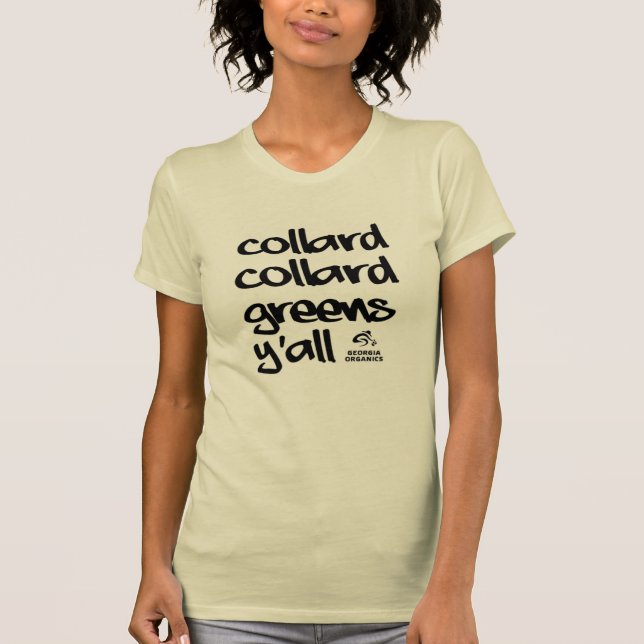 Camiseta O Collard esverdeia o Tshirt orgânico de Geórgia (Frente)