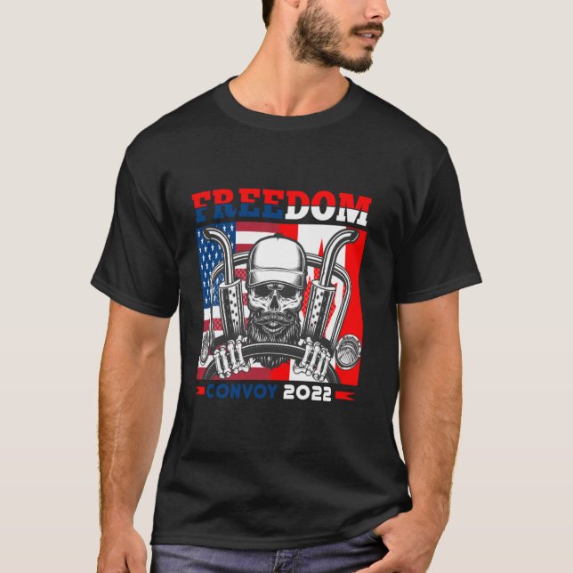 Camiseta O Comboio Da Liberdade Nos Estados Unidos E No Can (Frente)