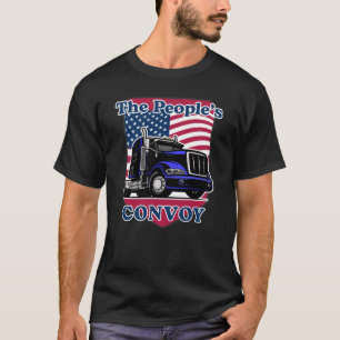 Camiseta O Comboio de Caminhoneiros Americano do Pessoas 20