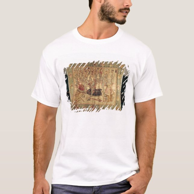 Camiseta O competiam, tapeçaria vertical do tear (Frente)