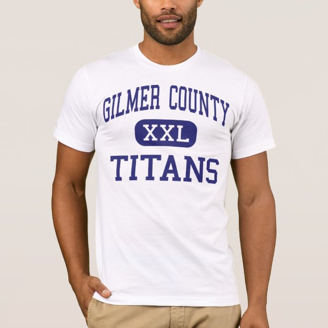 Camiseta O Condado de Gilmer - titã - alto - Glenville (Frente)