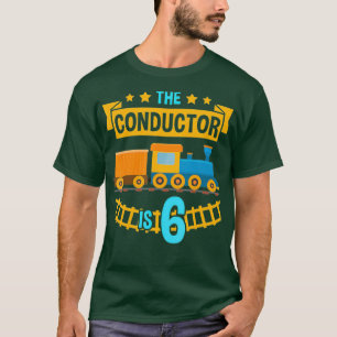 Camiseta O Condutor é a estrada de ferro de trem de aniver