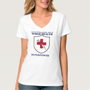 Camiseta O Conhecimento é uma Superpotência de Saúde Públic