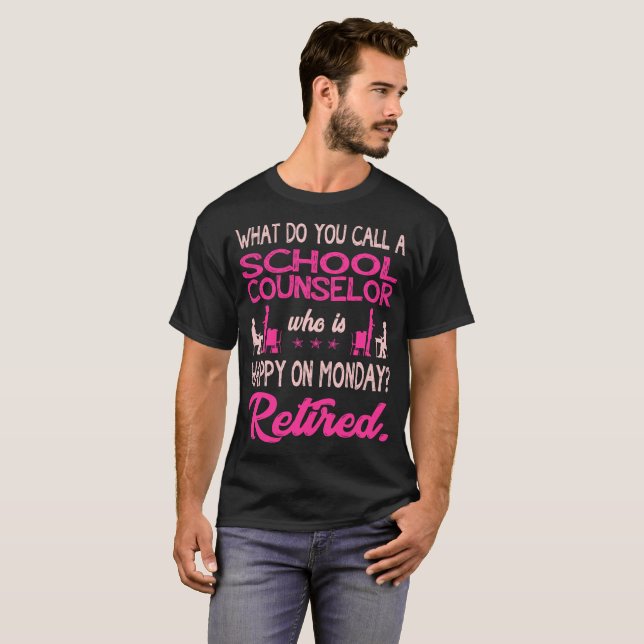 Camiseta O conselheiro da escola que está feliz em (Frente Completa)