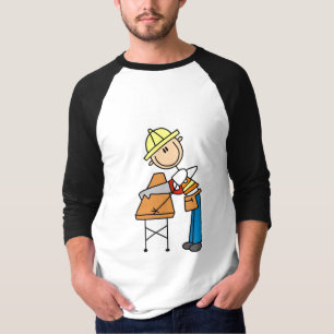 Camiseta O conselho do Sawing do trabalhador da construção