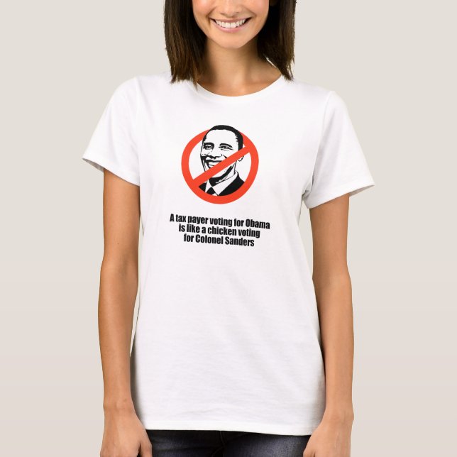 Camiseta O contribuinte que vota para Obama é como uma (Frente)