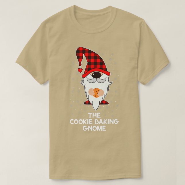 Camiseta O Cookie Baking Gnomo Xadrez Lover Xmas Baker Nem (Frente do Design)