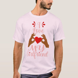 Camiseta o coração africano ama meu namorados de romance na
