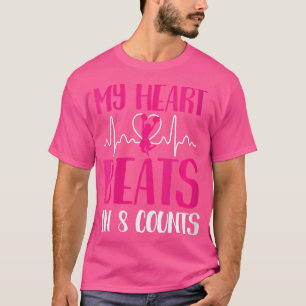 Camiseta O coração bate em 8 contagens de cheerleading Chee
