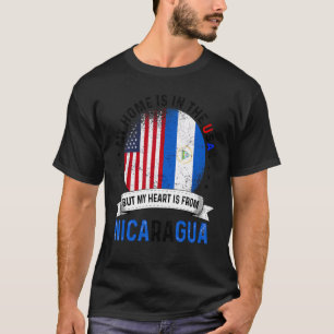 Camiseta O Coração Patriótico Americano Nicarágua É Da Nica