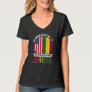 Camiseta O Coração Patriótico Boliviano Americano É Da Bolí