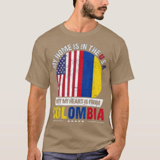 Camiseta O Coração Patriótico Colombiano Americano é da Col