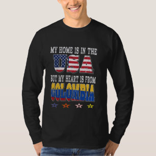 Camiseta O Coração Patriótico Colombiano Americano é da Col
