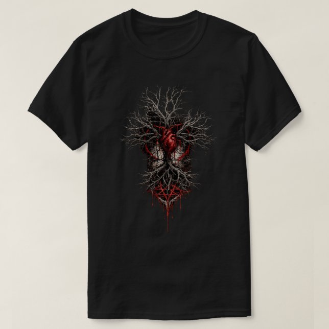 Camiseta O Coração que Criou Raiz (Frente do Design)
