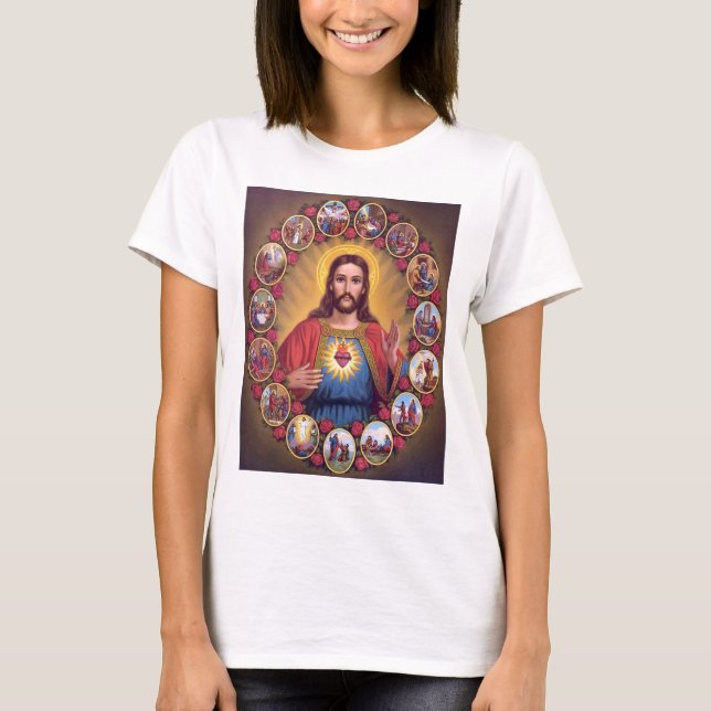 Camiseta O coração sagrado de Jesus (Frente)