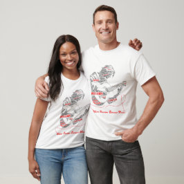 Camiseta O Coração Toca Primeiro | Arte de Tipografia de Gu