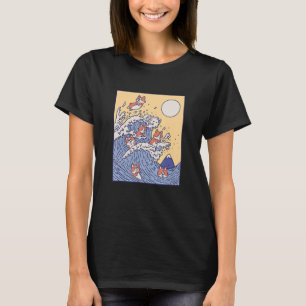 Camiseta O Corgi da Onda de Surf Kanagawa Grande Onda Corgi