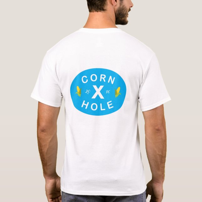 Camiseta O Cornhole dos homens X (Verso)