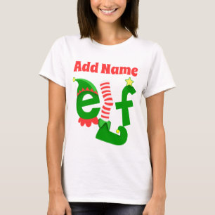 Camiseta O costume adiciona o nome o Natal do duende