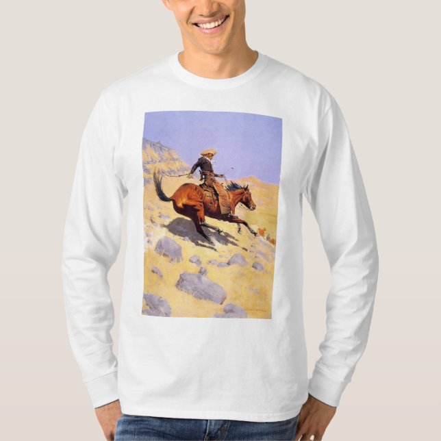 Camiseta O Cowboy (por Frederic Remington) (Frente)