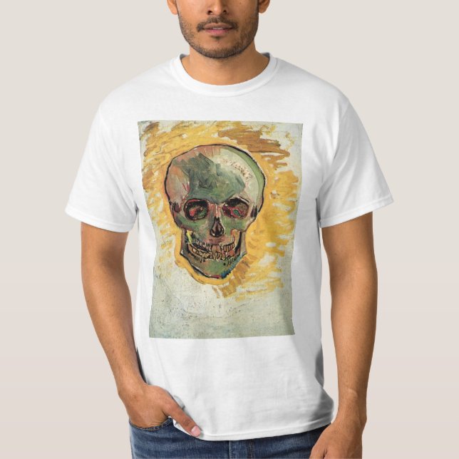 Camiseta O crânio de "Ainda vida" de Vincent van Gogh (Frente)