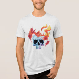 Camiseta O crânio em chamas