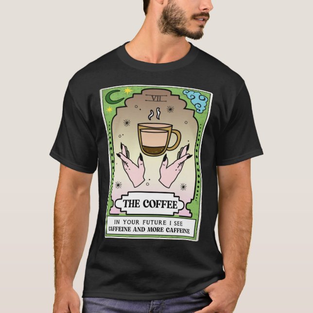 Camiseta O Crescente Da Placa De Leitura De Cafeína De Café (Frente)