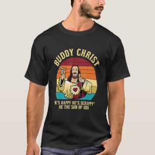 Camiseta O Cristo do Buddy está feliz. Ele está apavorado.