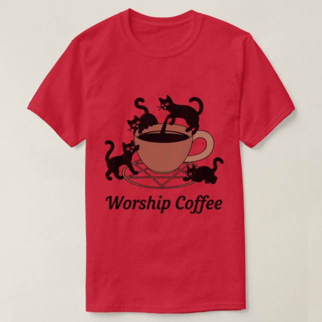 Camiseta O Culto de café, café Culto (Frente do Design)