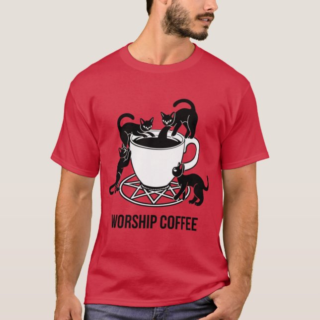 Camiseta O Culto de café, café Culto (Frente)